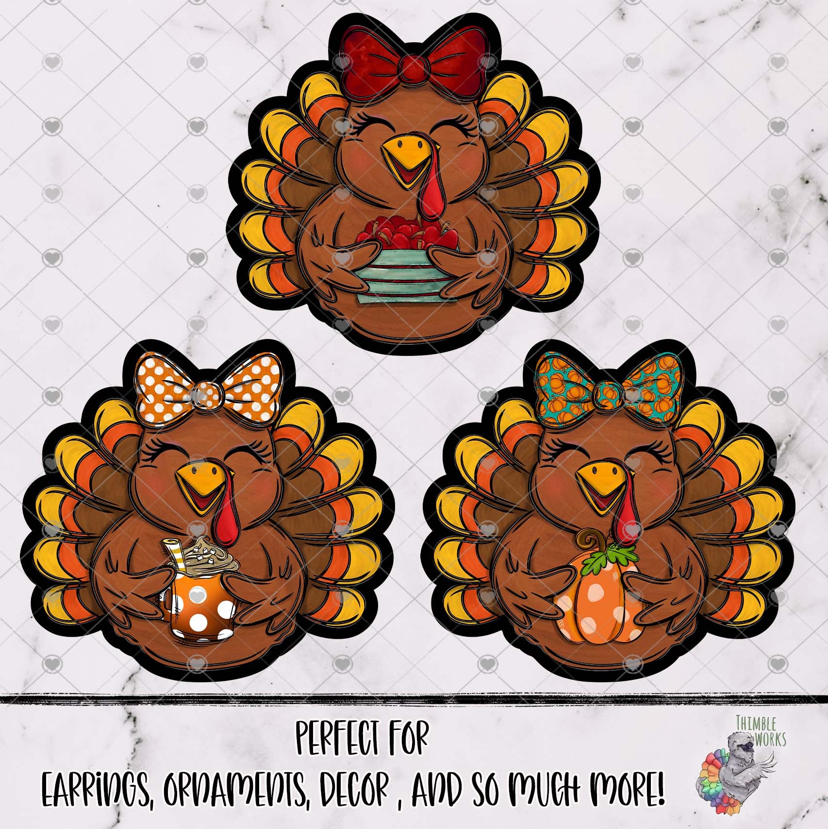 Fall Turkey with Bow Design Bundle