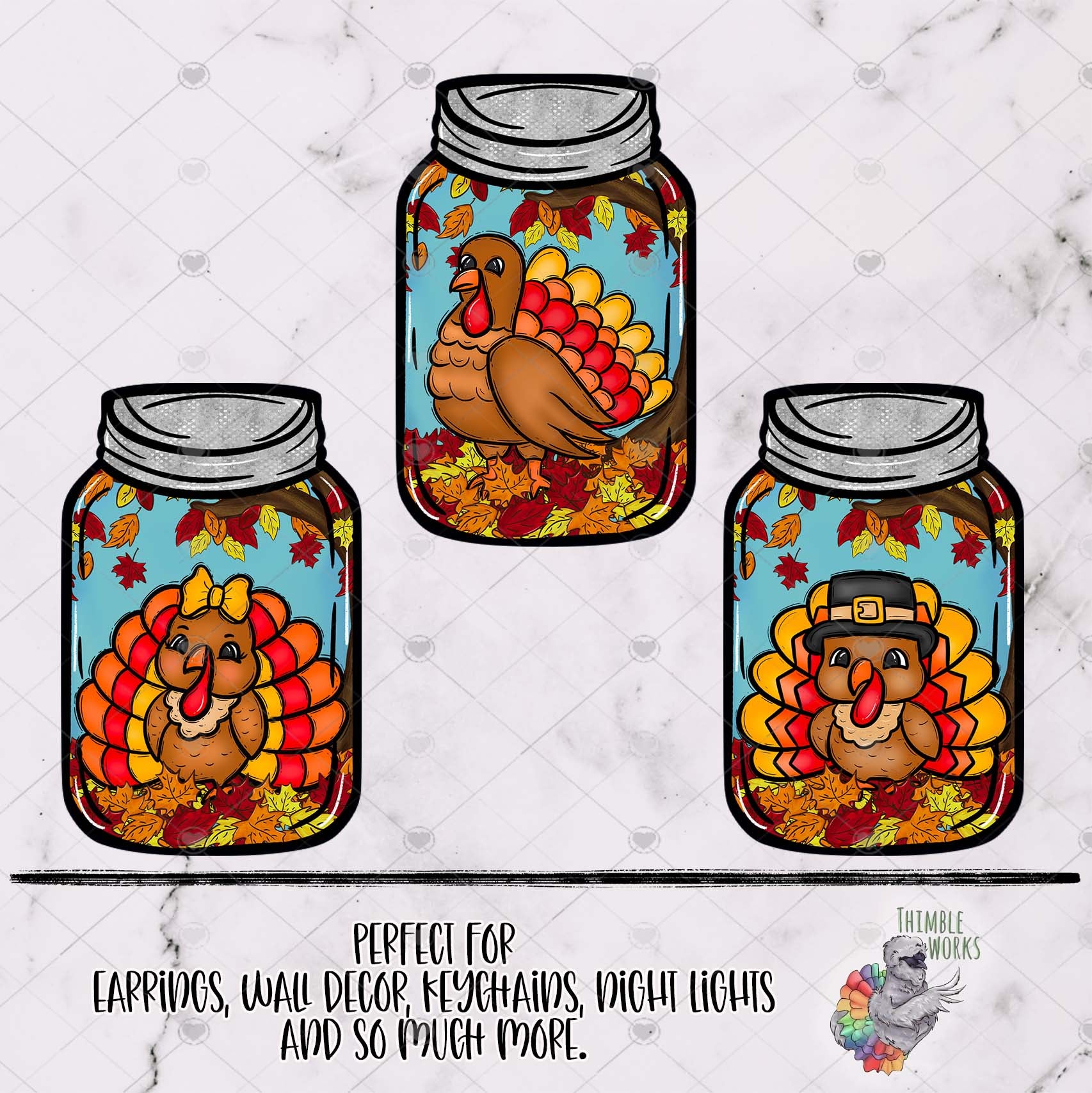 Turkey Thanksgiving Mason Jar Design Bundle