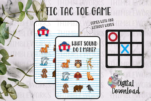 Animal Tic Tac Toe Sublimation Design