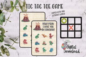 Dinosaur Tic Tac Toe Sublimation Design