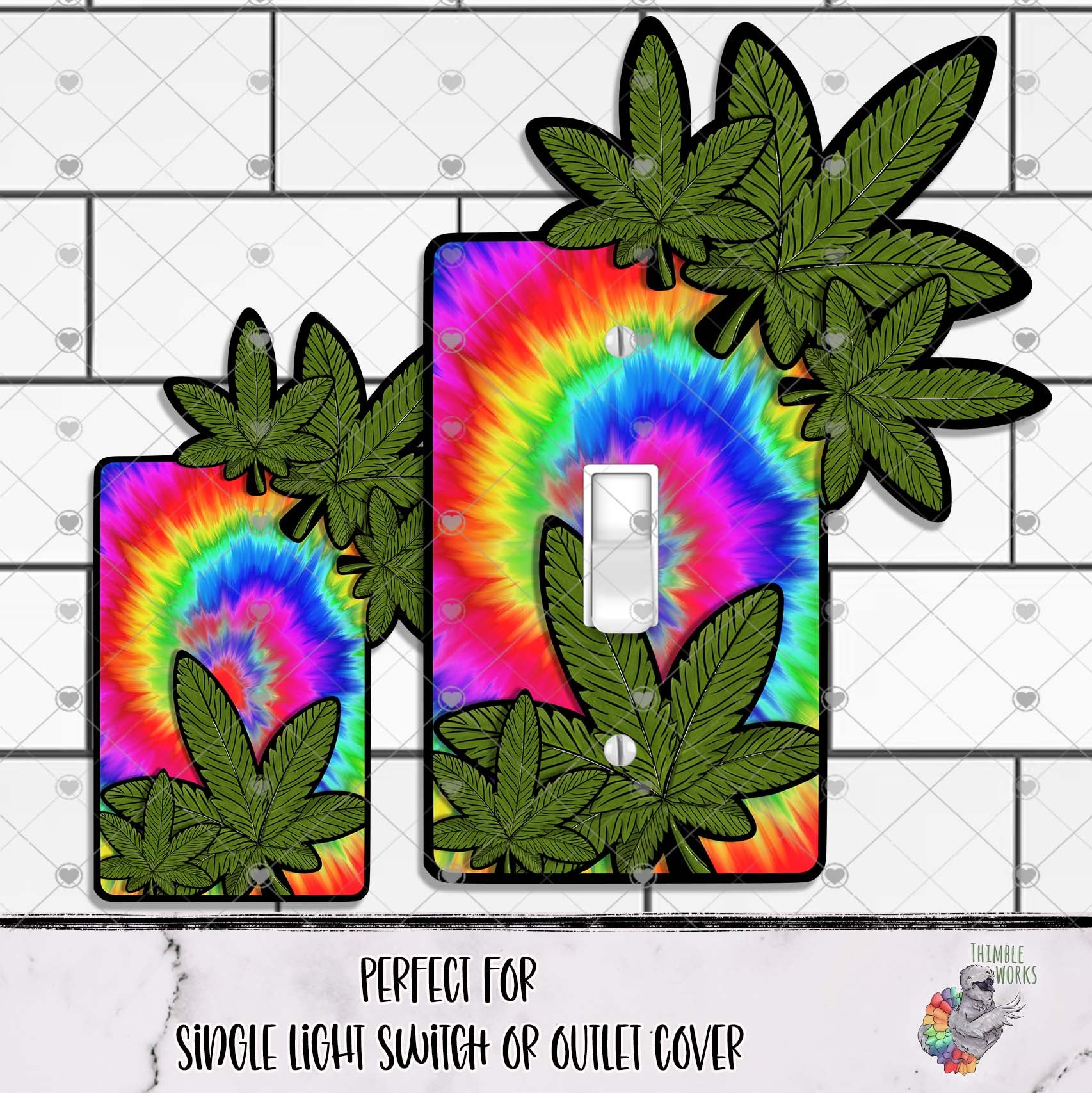 Tie Dye Pot Leaf Outlet Cover Design