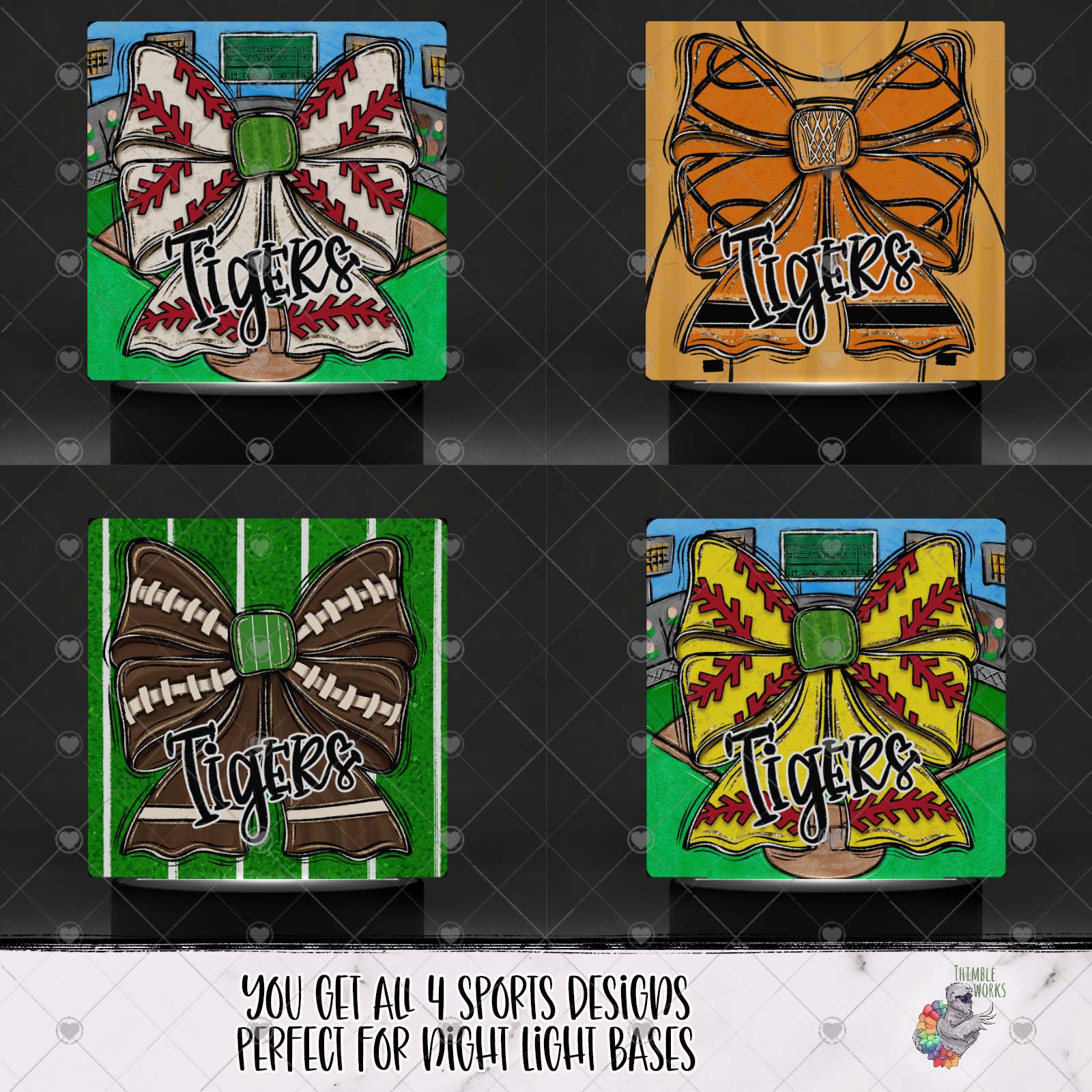 Tigers Sports Square Light Base Design