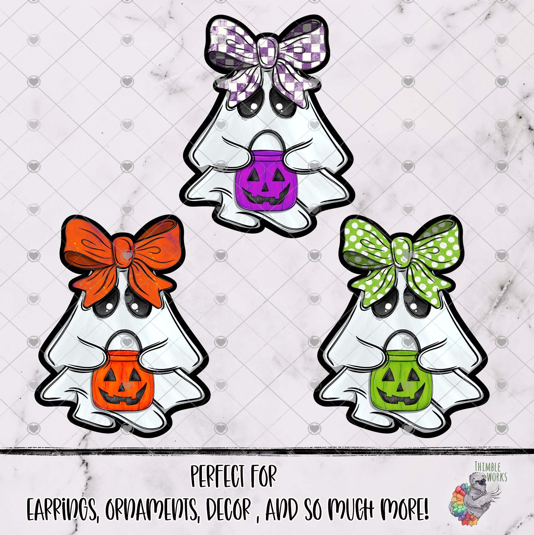 Trick or Treat Ghost with Bow Design Bundle