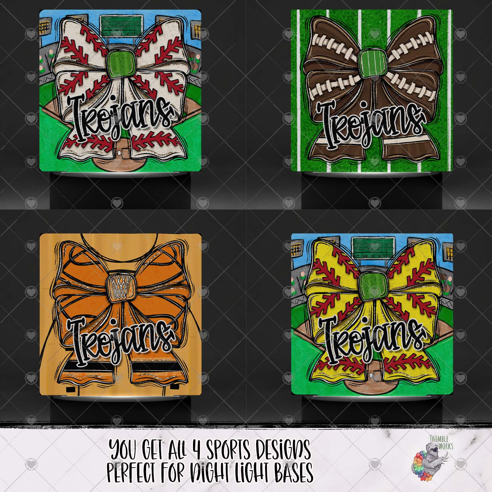 Trojans Sports Square Light Base Design