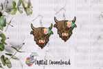 Load image into Gallery viewer, Tropical Highland Cow Sublimation Design
