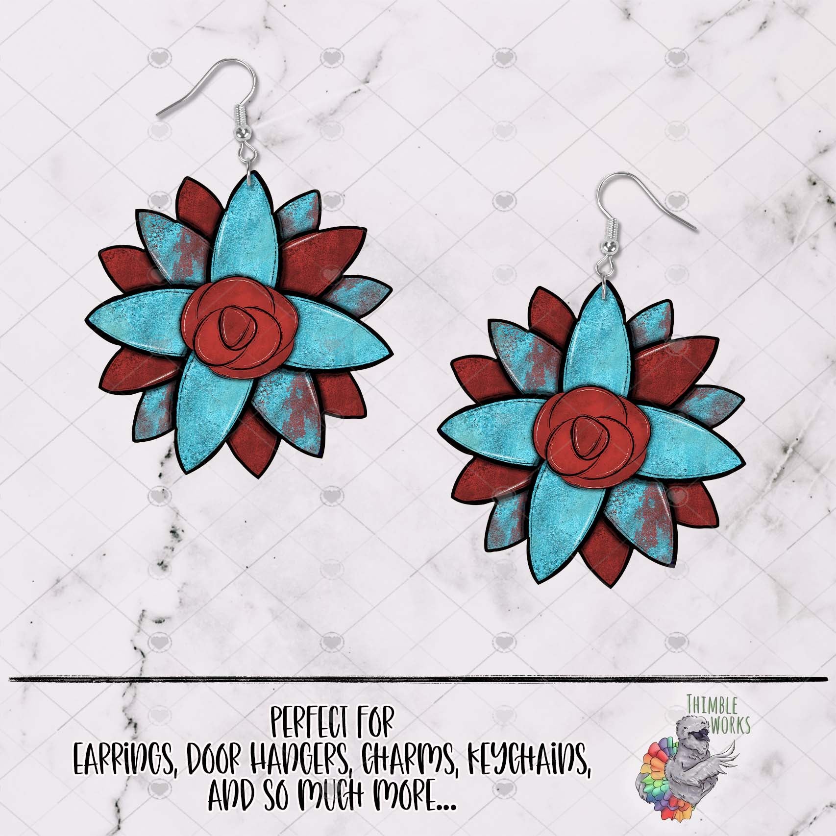 Turquoise Sunflower Design