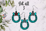 Load image into Gallery viewer, Turquoise Star Horseshoe Sublimation Design Bundle
