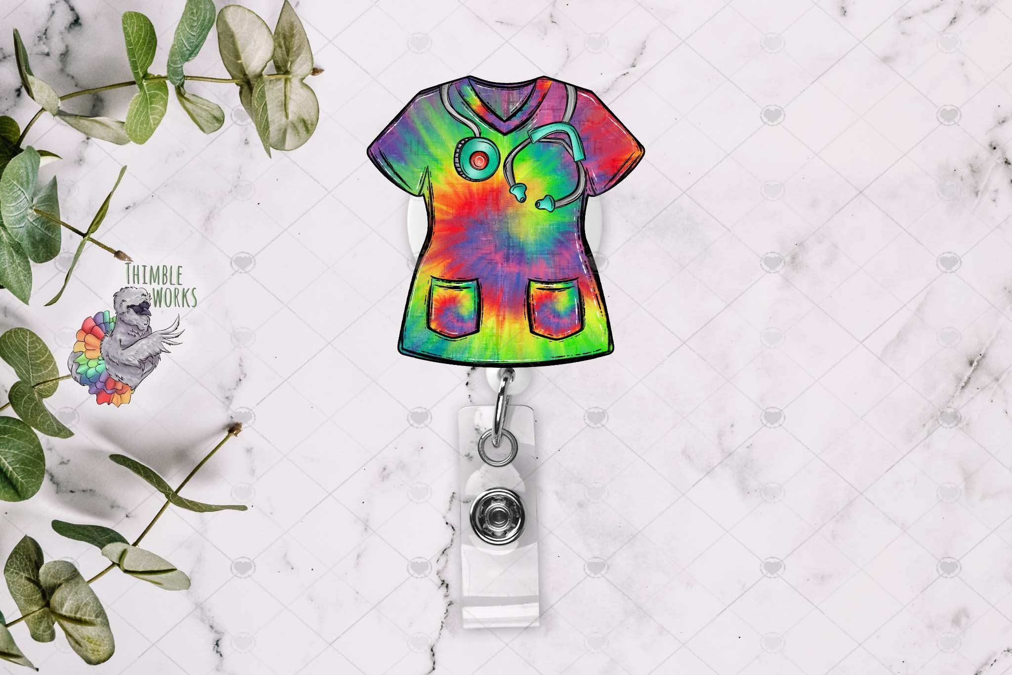 Tye Dye Scrub Top Sublimation Design