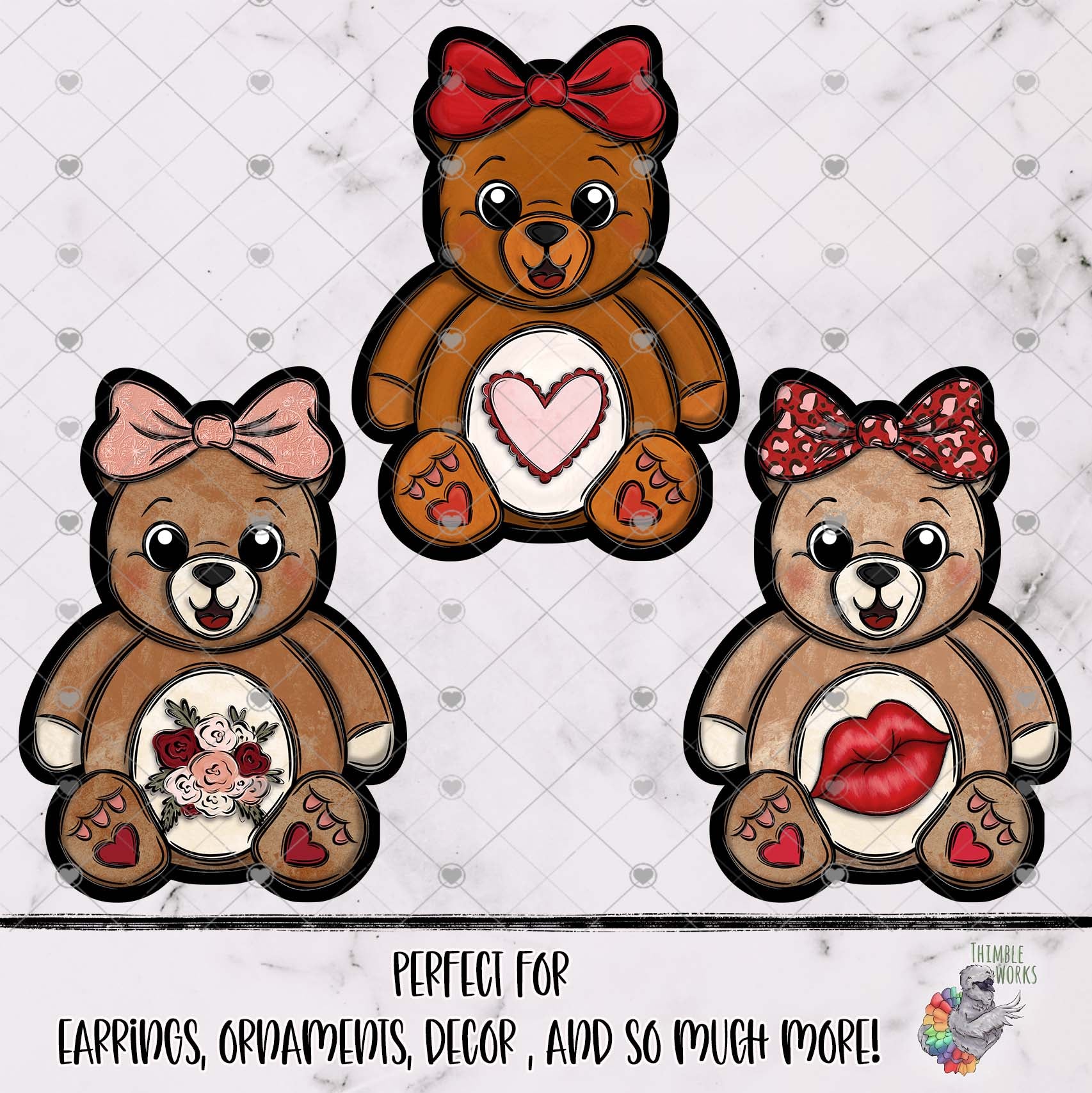 Valentine Teddy Bear Design Bundle