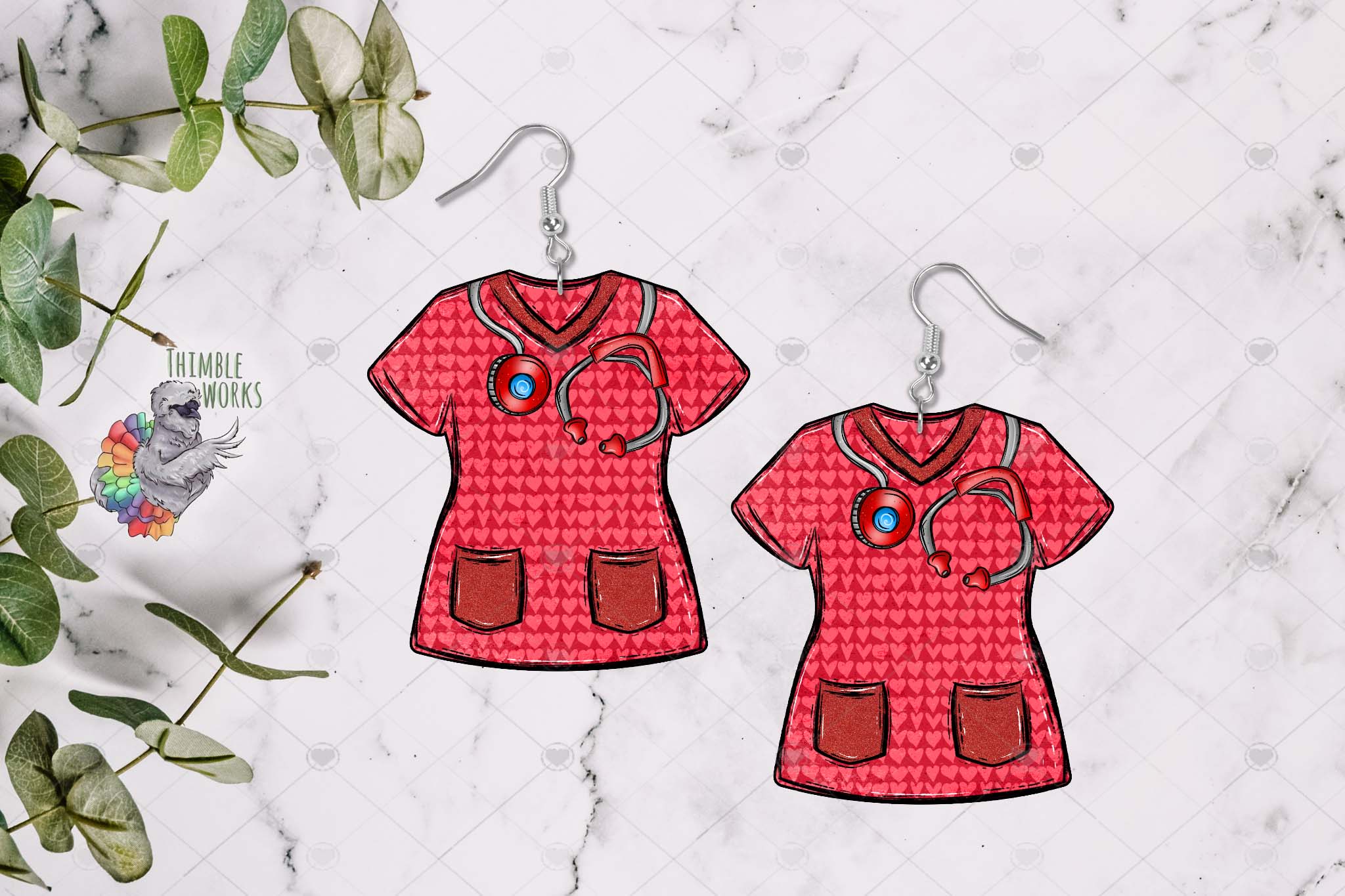 Valentine's Day Scrub Top Sublimation Design