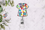 Load image into Gallery viewer, Pet Scrub Top Sublimation Design
