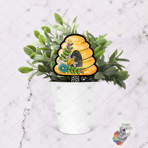 Vining Honey Bee House Garden Stake Design