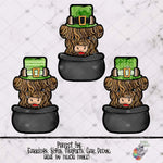 Load image into Gallery viewer, St. Patrick&#39;s Highland Cow in Pot Design Bundle
