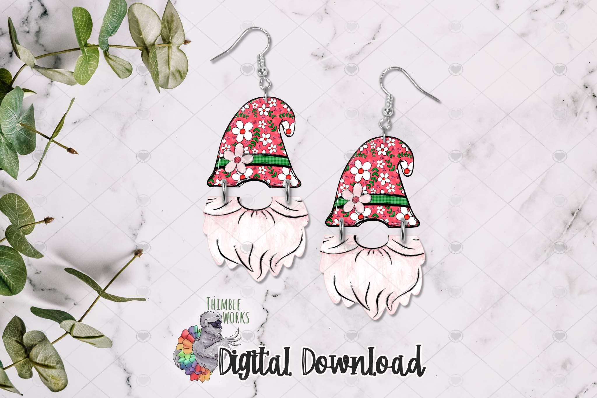 Watermelon Boho Flower Gnome Hat and Beard Design