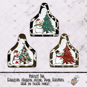 Western Christmas Cow Tag Design Bundle