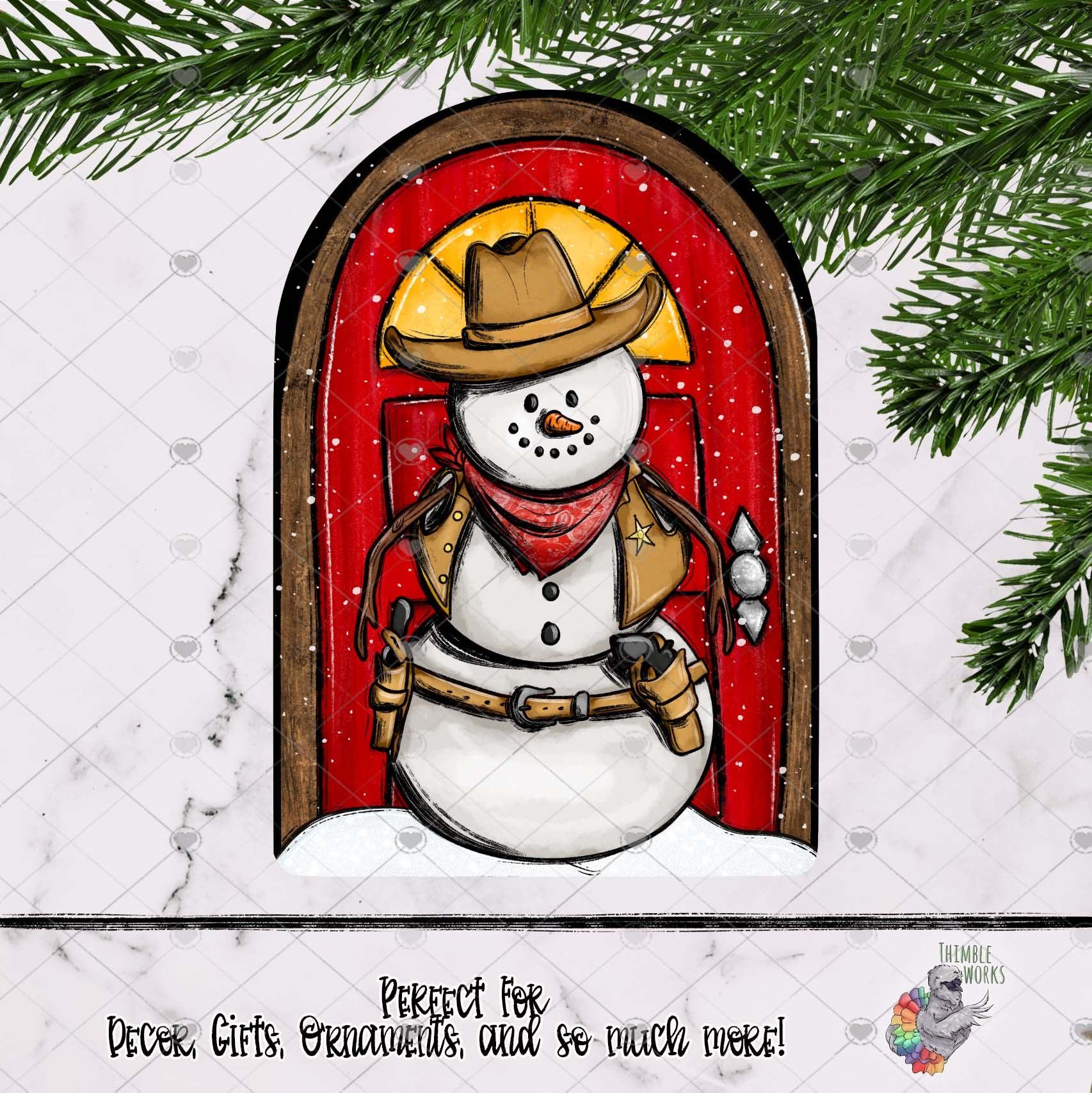 Cowboy Snowman Interchangeable House Door