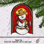 Load image into Gallery viewer, Cowboy Snowman Interchangeable House Door

