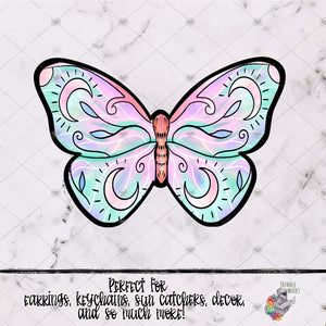 Boho Pastel Rainbow Butterfly Design