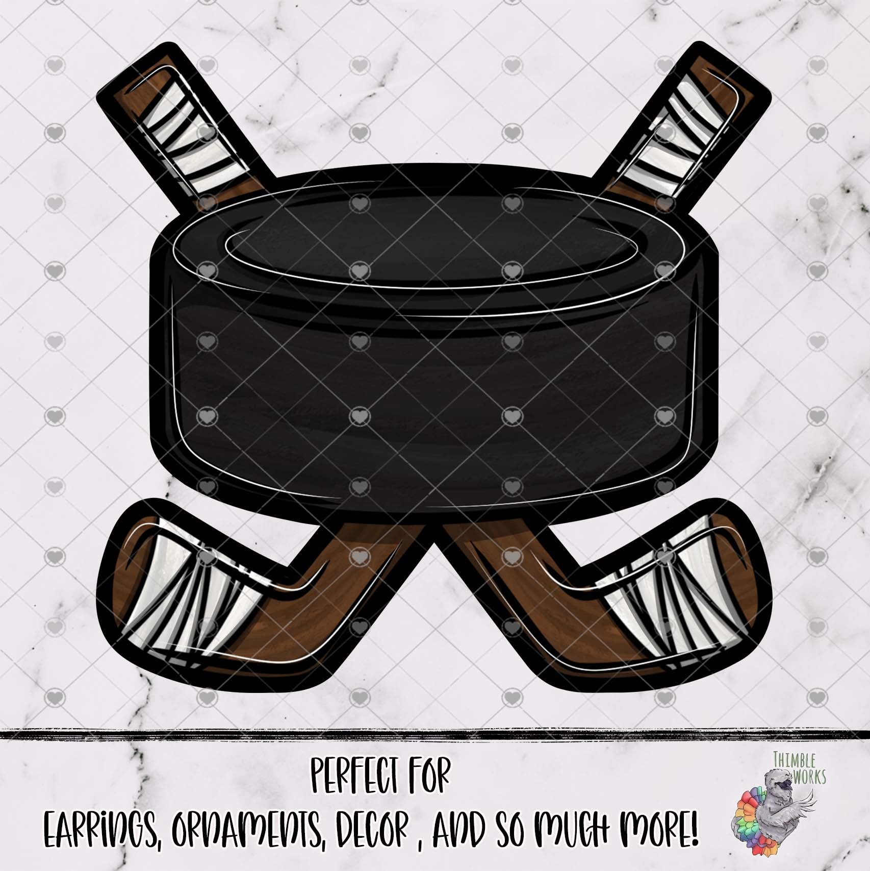 Hockey Puck and Sticks Design