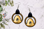 Load image into Gallery viewer, Honey Beehouse Leather Earring Design
