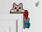 Load image into Gallery viewer, Yorkie Peeking Over the Door Sitter Sublimation Design
