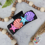 Load image into Gallery viewer, Seashell and Starfish Hair Clip Sublimation Design
