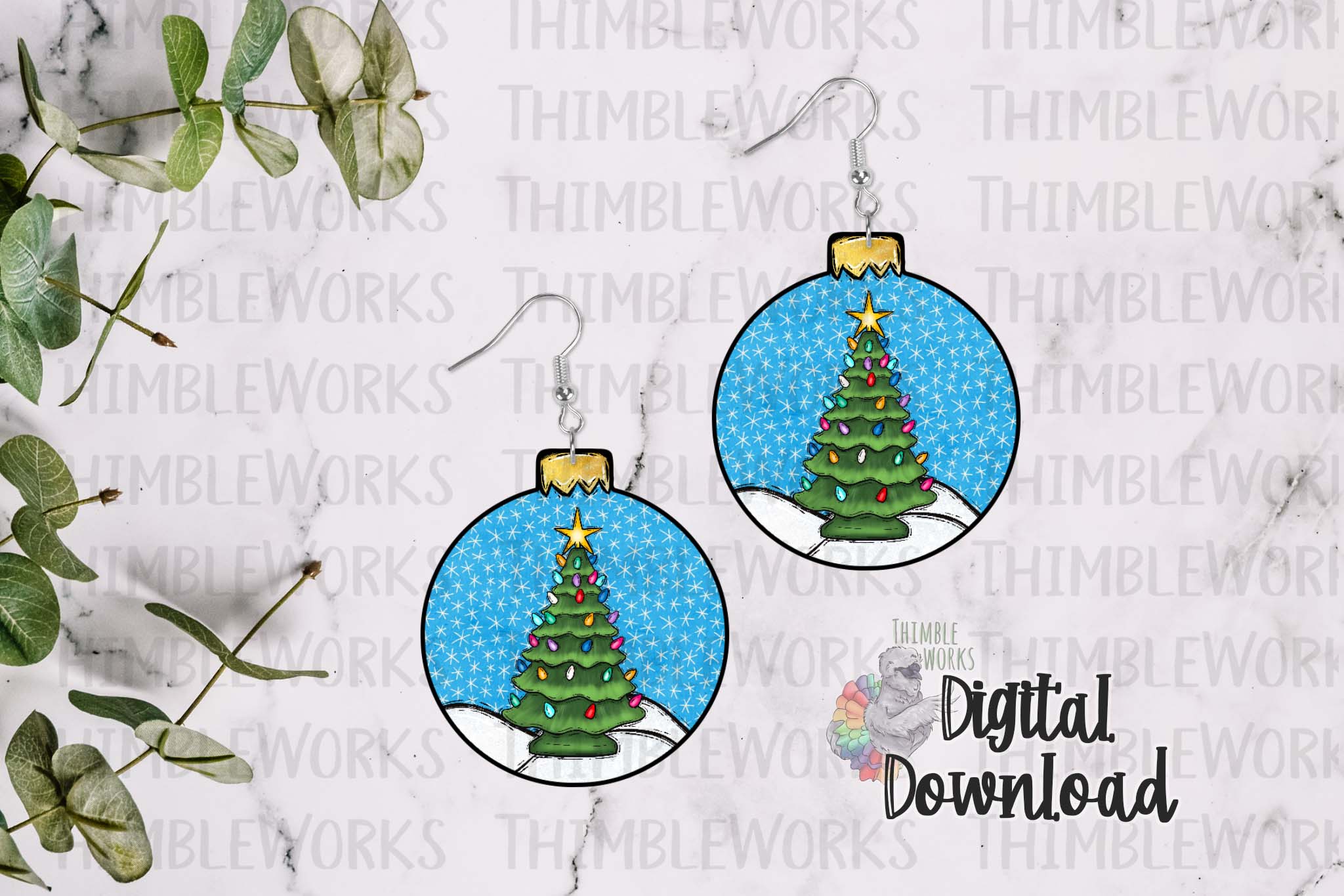 Ceramic Christmas Tree Bulb Sublimation Design