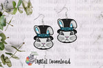 Load image into Gallery viewer, Blue Bunny in Top Hat Sublimation Design
