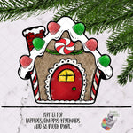 Load image into Gallery viewer, Gumdrop Gingerbread House Sublimation Design
