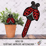 Load image into Gallery viewer, Ladybug Garden Stake Design
