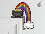 Load image into Gallery viewer, Rainbow Pot of Gold Corner Sitter Sublimation Design
