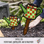 Load image into Gallery viewer, Strawberry Watering Can Garden Stake Design

