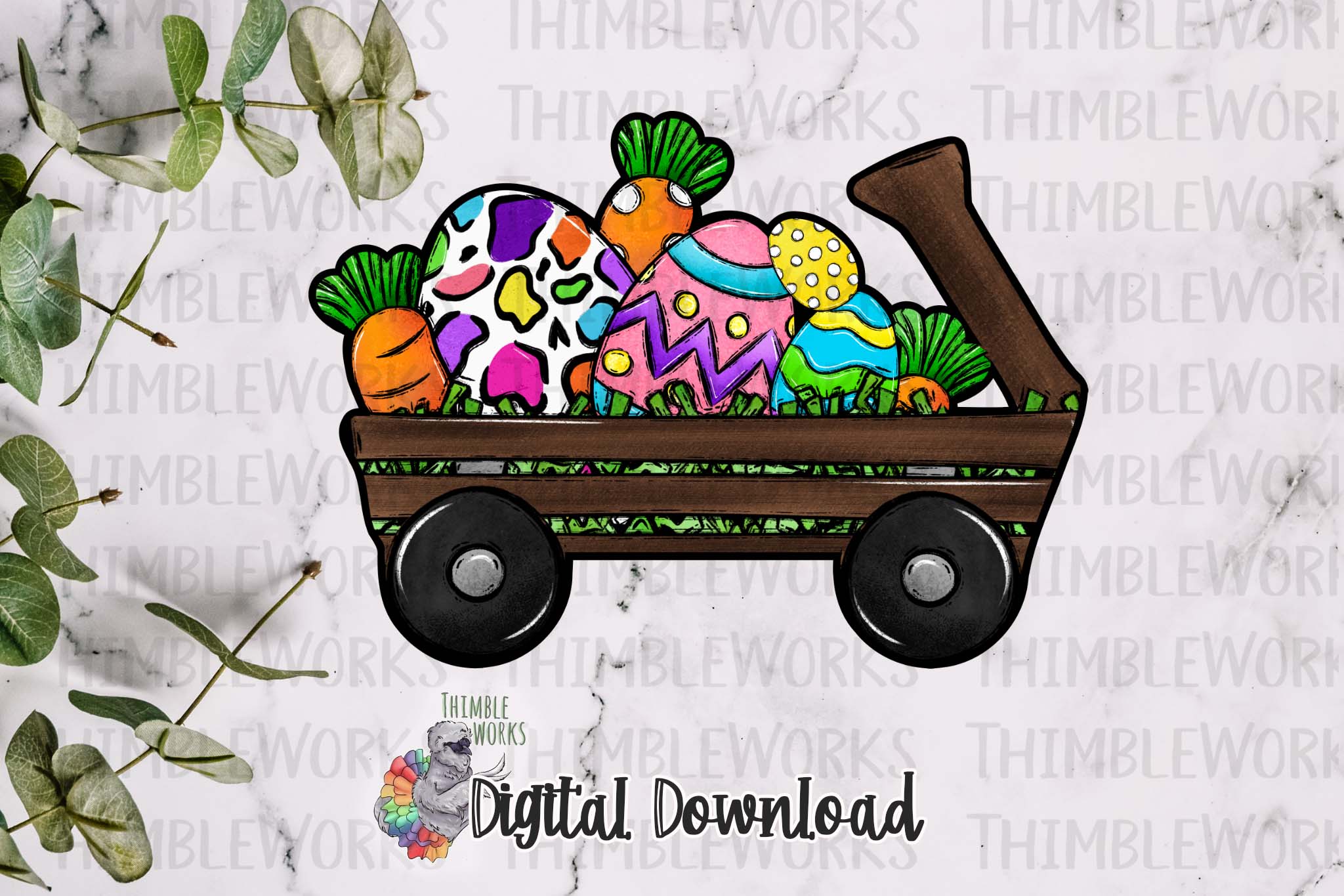 Easter Wagon Sublimation Design